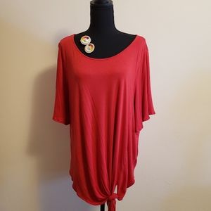 Loft Women's Top. Scoop neck Beautiful red.👄 XL on tag. Fits very loosely.